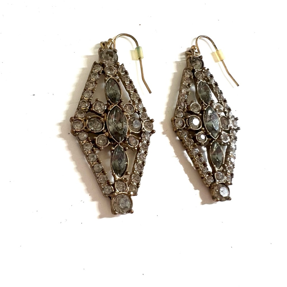 Art Deco Gunmetal Earrings - Picture 2 of 4